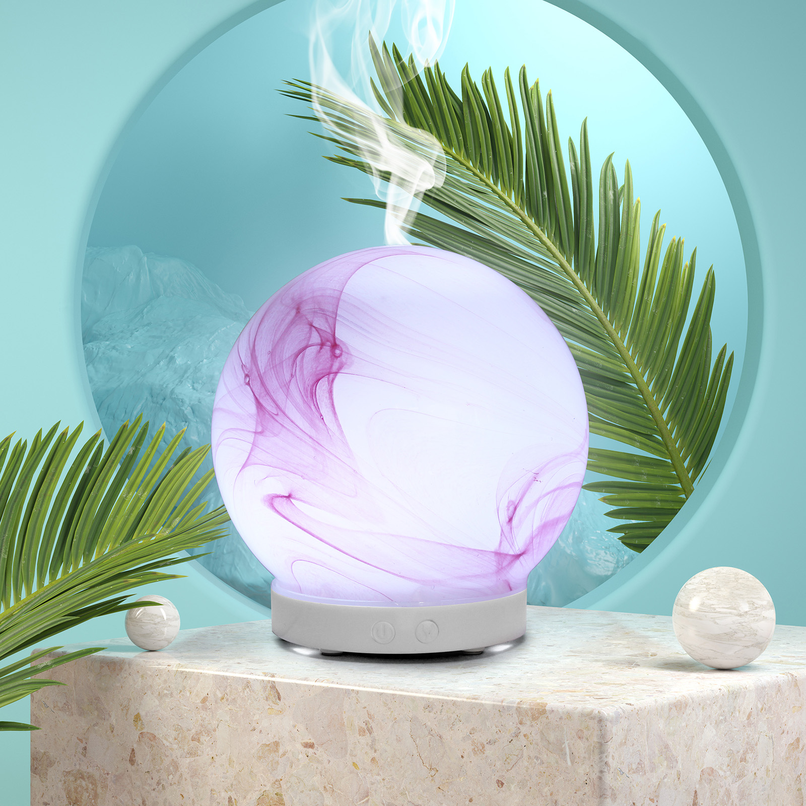 Glass Aroma Diffuser Night Light